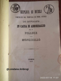 L&#039;istanza di Domenico Guerrazzi in difesa del Polluce - il documento originale