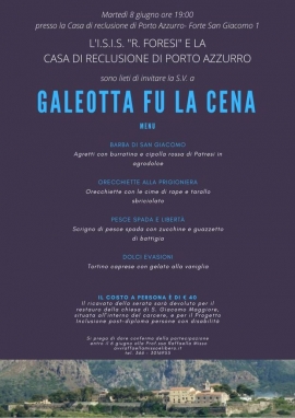 Cena solidale al carcere di Porto Azzurro: Galeotta fu la cena