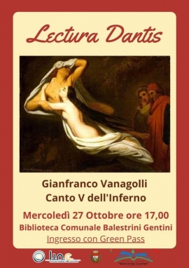 &quot;Ripartire da Dante&quot;: con Gianfranco Vanagolli la lettura del canto V dell&#039;Inferno