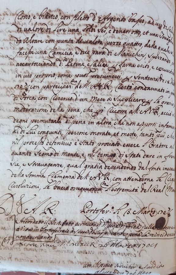 Risposta del governatore di Portoferraio  Alessandro del Nero 2