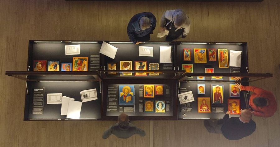 mostra in allestimento