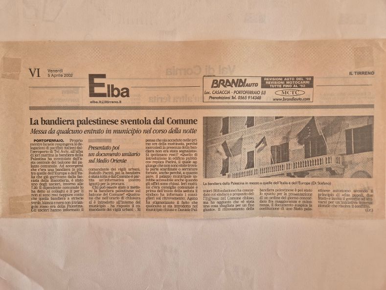 articolo bandiera palestinese