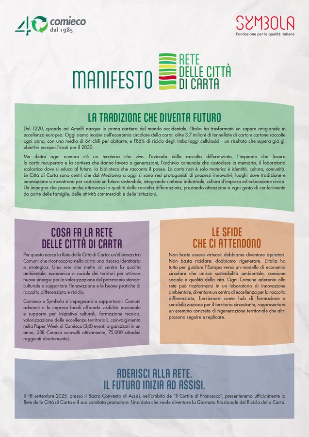 2025 Comieco Rete delle città di carta Manifesto DEF A4 page 0001