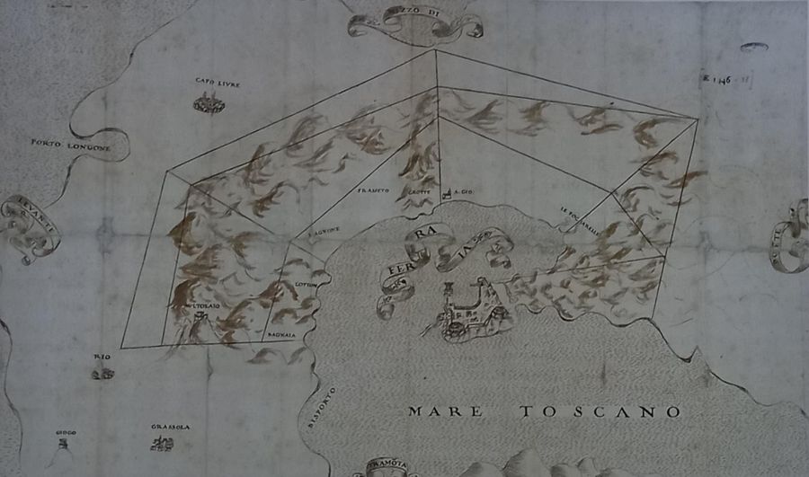 Disegno di Portoferraio con le tre linee di confine 2