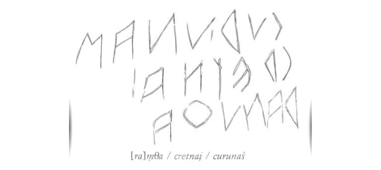 Iscrizione sul dolium disegnata da Maggiani