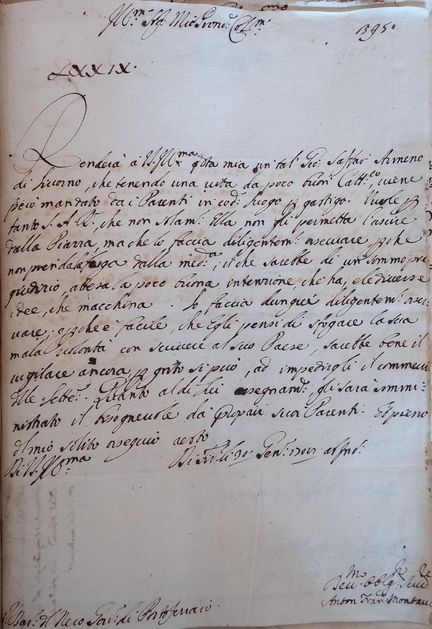 Lettera al governatore di Portoferraio per il confino dell’armeno Gio Saftari 3