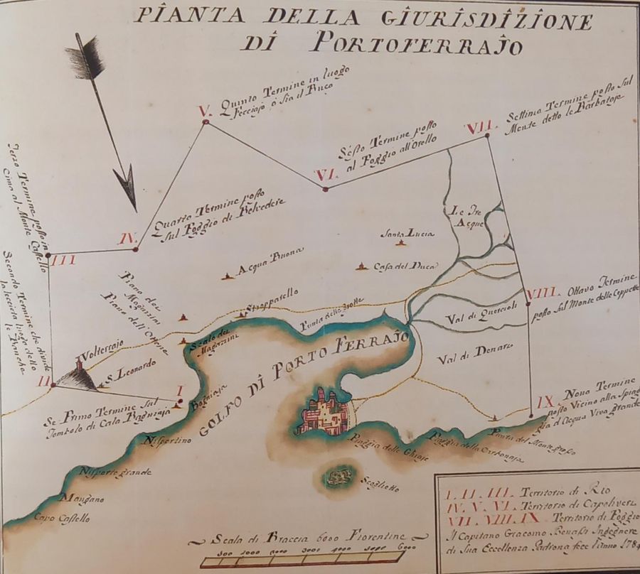 Pianta della giurisdizione di Portoferraio 1784 3