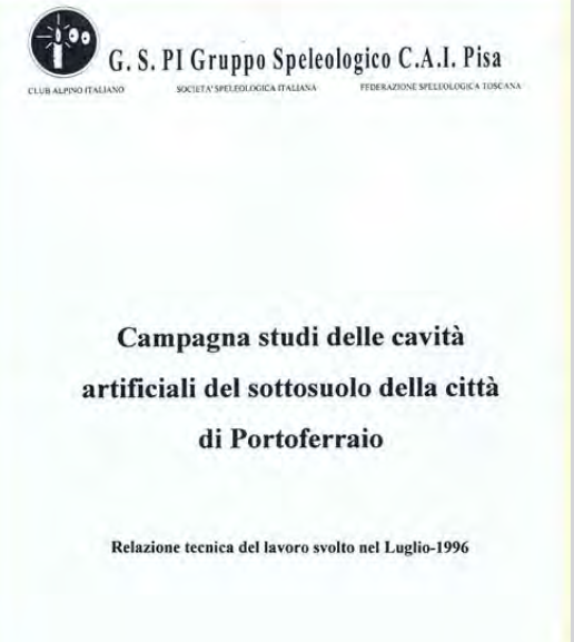 copertina della relazione CAI gruppo speleologico Pisa