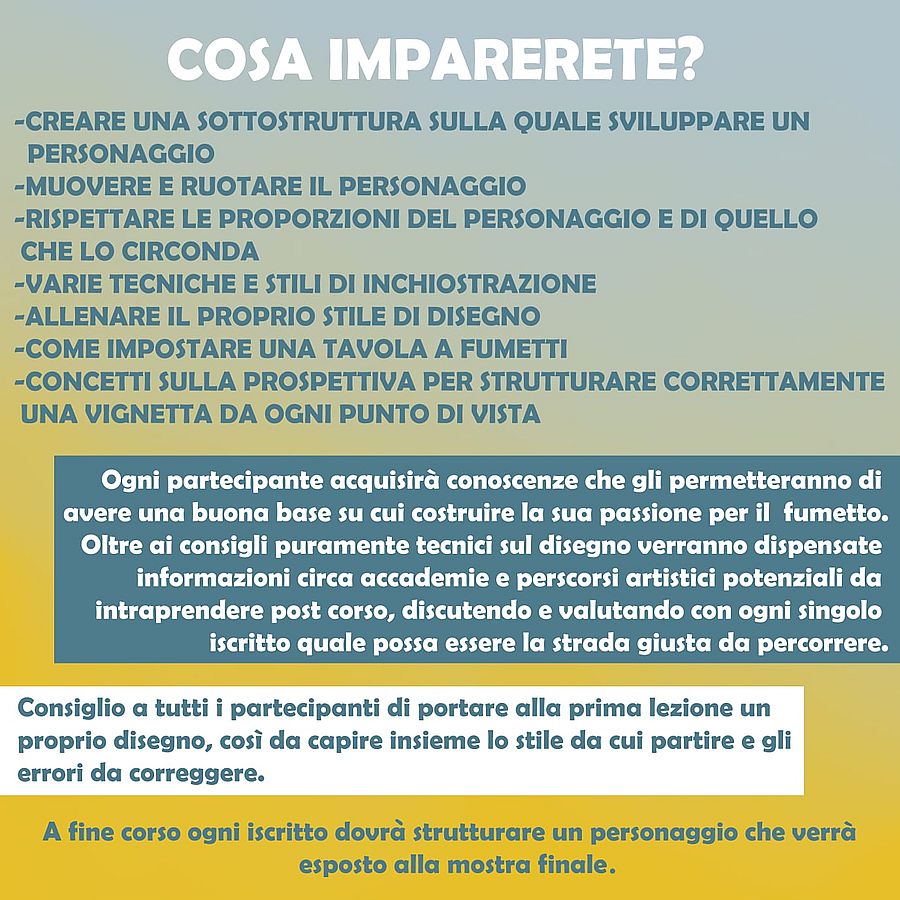 Dettagli Corso di Fumetto