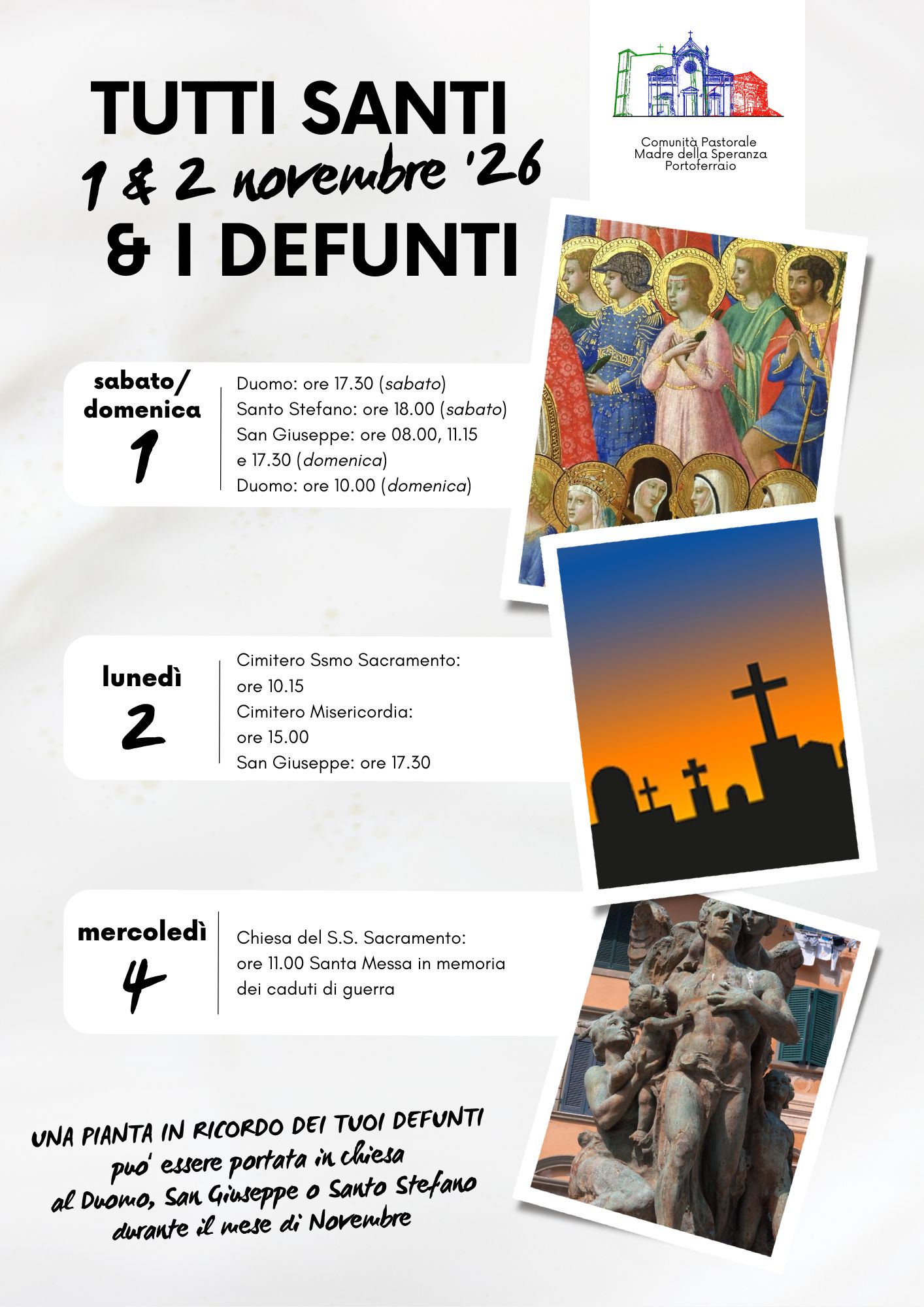 Tutti i Santi e Defunti 2026
