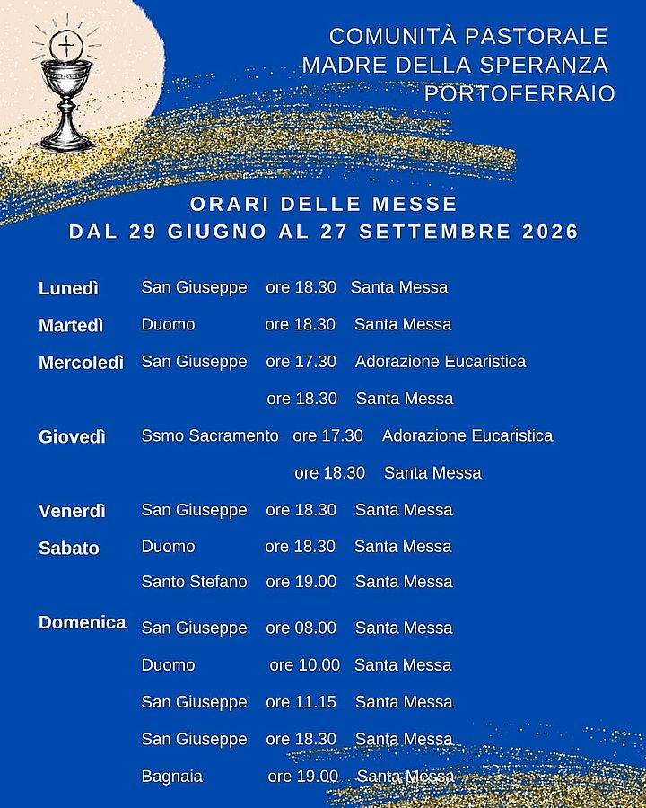 orari portoferraio messe nuovi estate 2026