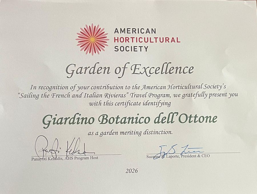 Il Giardino dell'Ottone insignito del riconoscimento Garden of Excellence1