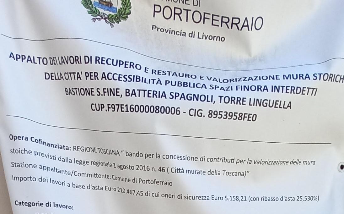 Manifesto affisso al cantiere tg