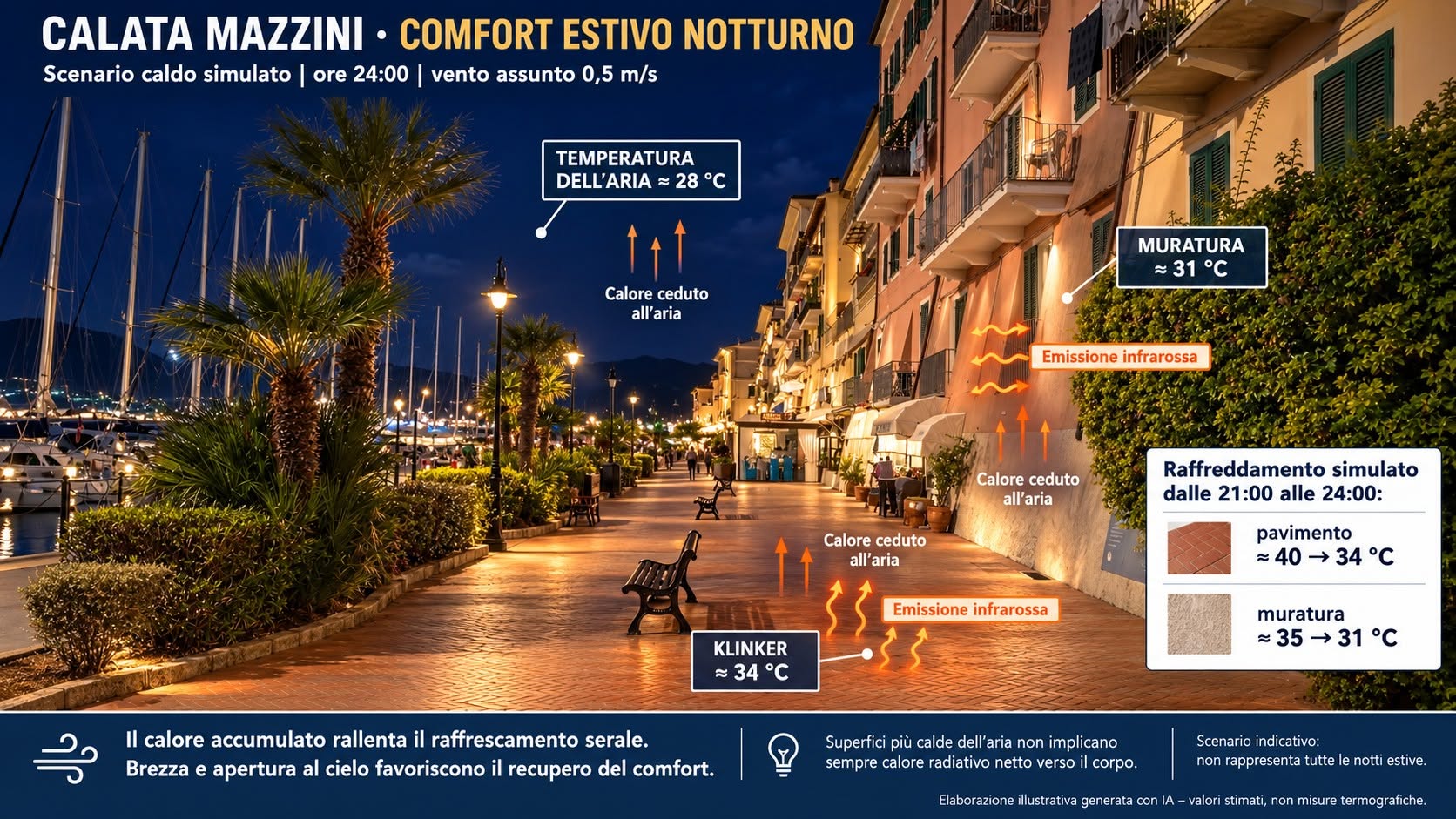 calata mazzini rendering caldo notte