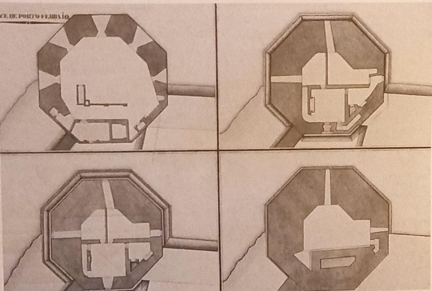 Prospetto e sezione della torre della Linguella 6
