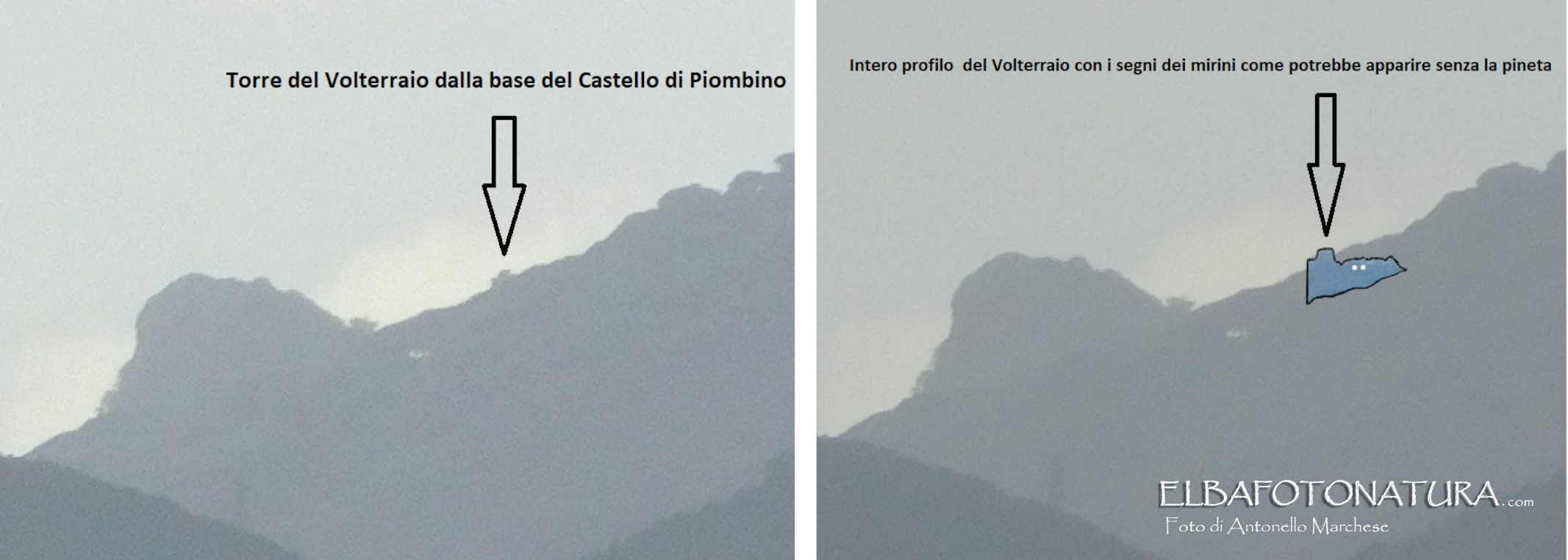 10 confronto volterraio visto da castello di Piombino con elaborazione