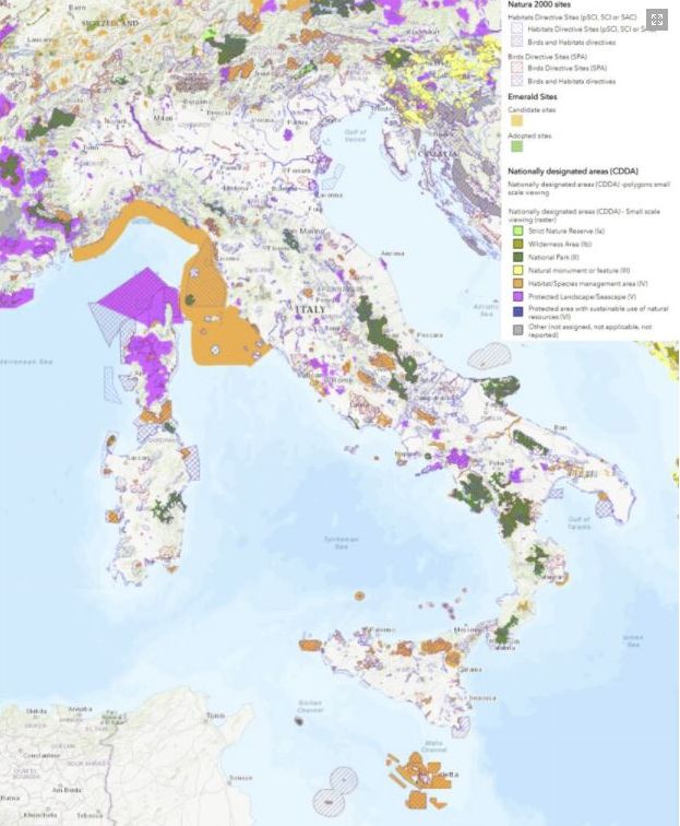 mappa italia siti protetti