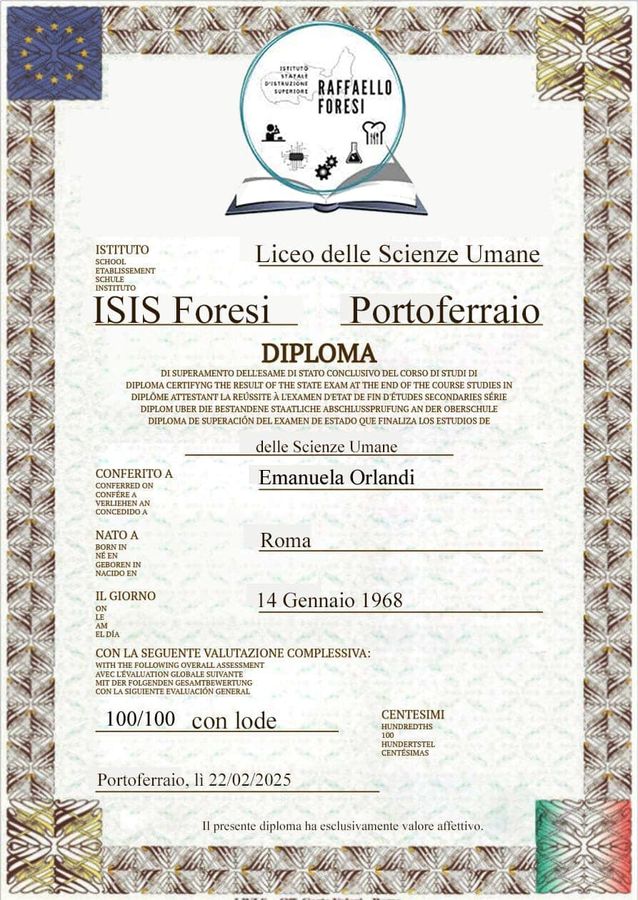 diploma emanuela orlandi
