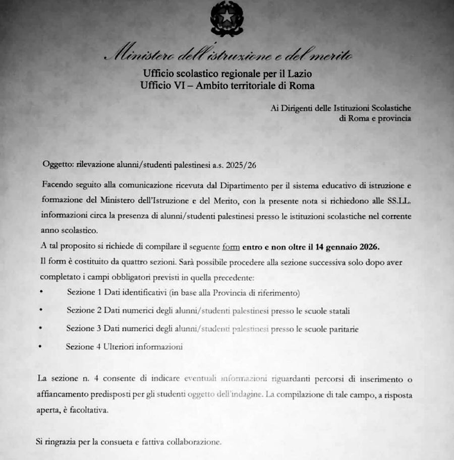 studenti palestinesi schedati