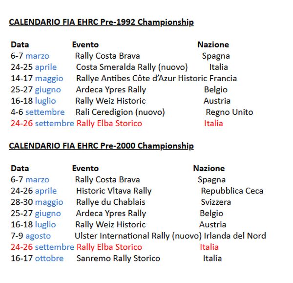 calendario rally storico