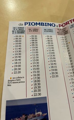 orari traghetti depliant