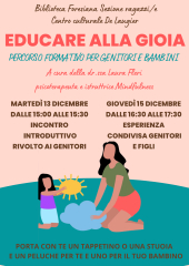 "EDUCARE ALLA GIOIA" percorso formativo per genitori e bambini con la dott.ssa Fleri