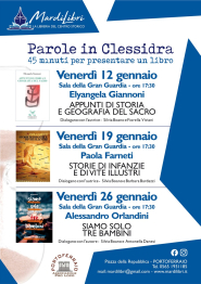 Torna la rassegna "Parole in Clessidra", 3 appuntamenti in programma per il mese di gennaio