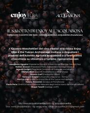 Il salotto di Enjoy Magazine all’Acquabona per parlare di turismo rigenerativo e viticoltura