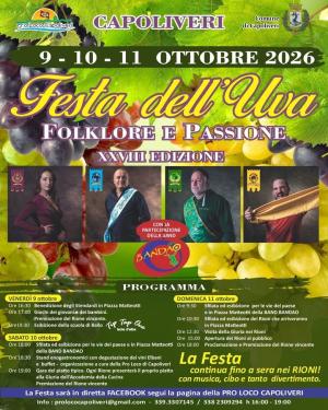 9, 10 e 11 Ottobre - Trent’anni di Festa dell’Uva