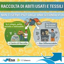 Raccolta abiti usati e tessili: ai Centri di Raccolta solo capi ancora in buono stato, indossabili e utilizzabili