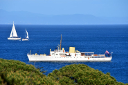 Il superyacht (quasi centenario) Marala nelle acque di Naregno