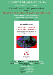 'Quando in cielo c'erano le rondini' il nuovo libro di Giovanni Frangioni