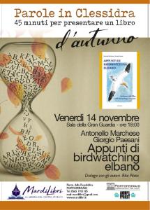 &quot;Appunti di Birdwatching elbano&quot; - A Parole in clessidra Antonello Marchese e Giorgio Paesani