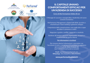 Capitale umano: comportamenti efficaci per un’azienda di successo - Ancora posti disponibili per il corso di formazione