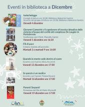 Gli eventi in programma nel mese di Dicembre in Biblioteca a Campo