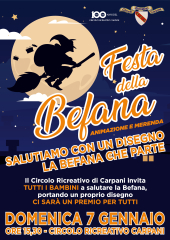 Domani al Circolo Ricreativo di Carpani "Salutiamo con un disegno la Befana che parte"