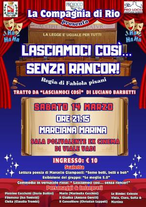 A Marciana Marina in scena la Compagnia di Rio con "Lasciamoci così… senza rancor!"