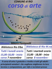 Un corso di arte promosso dall'Assessorato alla cultura del Comune di Rio