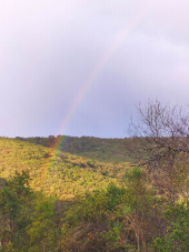 Fotonotizia: dopo la pioggia l'arcobaleno sulla strada del Monumento