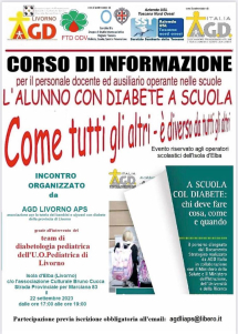 "L'alunno con diabete a scuola", corso informativo per il personale scolastico