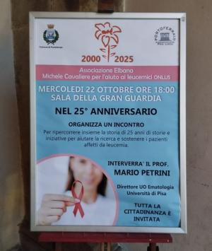 I 25 anni dell&#039;Associazione elbana &quot;Michele Cavaliere&quot; per l&#039;aiuto ai leucemici