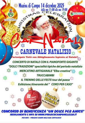 Una Marina di Campo tutta illuminata a festa, pronta per il Carnatal 2025