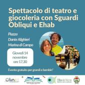 Spettacolo teatrale e circense in biblioteca a Campo