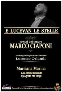 "E Lucevan le Stelle", a Marciana Marina il recital del tenore Marco Ciaponi