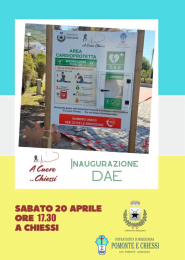 Installati i DAE a Chiessi e Pomonte, oggi la cerimonia di inaugurazione