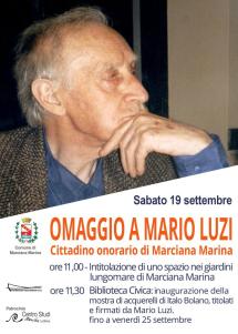 Intitolazione spazio dei giardini marinesi al poeta Mario Luzi e inaugurazione mostra di acquarelli di Italo Bolano