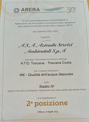 Un importante riconoscimento nazionale per il lavoro di ASA