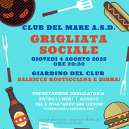 Grigliata sociale al Club del Mare, come prenotare