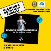 "La bellezza non è tutto" a Lacona lo spettacolo comico di Gianluca Fubelli