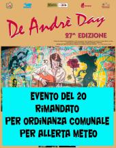 Rimandata, a causa del maltempo, la prima serata del De Andrè Day